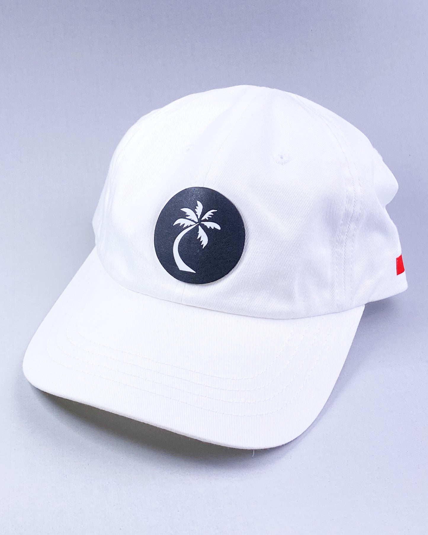 Bravo Cay hat in white with single palm design leather patch